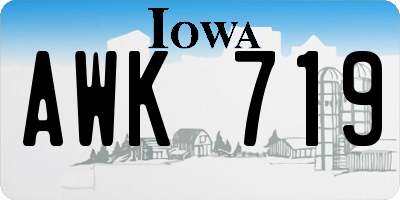 IA license plate AWK719
