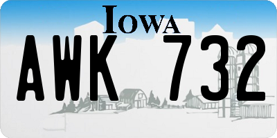IA license plate AWK732