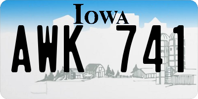IA license plate AWK741