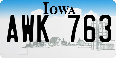 IA license plate AWK763