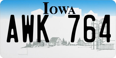 IA license plate AWK764