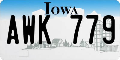 IA license plate AWK779