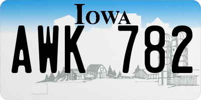 IA license plate AWK782