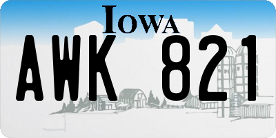 IA license plate AWK821