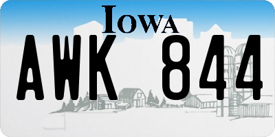 IA license plate AWK844