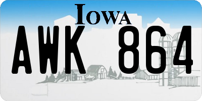 IA license plate AWK864