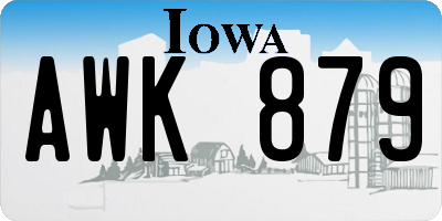 IA license plate AWK879