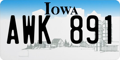 IA license plate AWK891