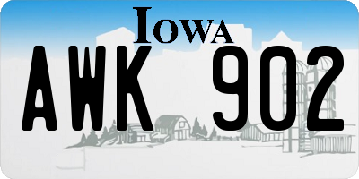 IA license plate AWK902