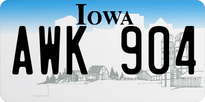 IA license plate AWK904