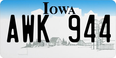 IA license plate AWK944