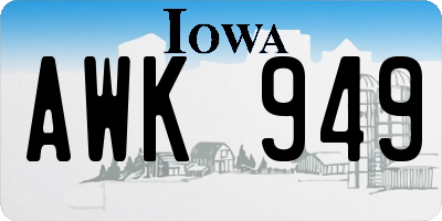 IA license plate AWK949