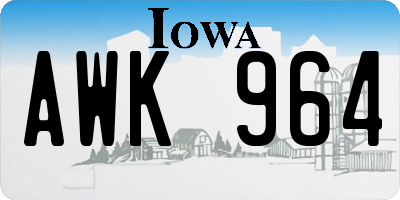 IA license plate AWK964