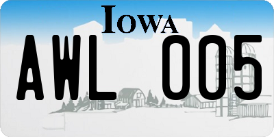 IA license plate AWL005
