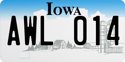 IA license plate AWL014