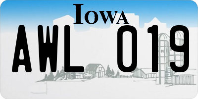 IA license plate AWL019