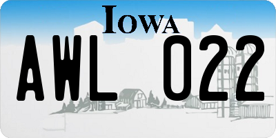 IA license plate AWL022