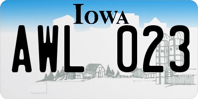 IA license plate AWL023