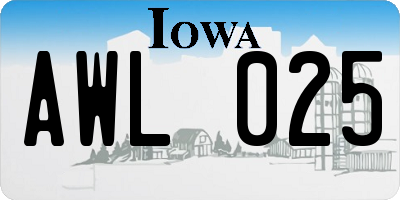 IA license plate AWL025