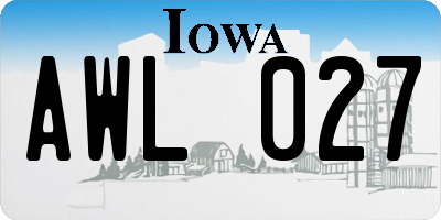 IA license plate AWL027