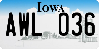 IA license plate AWL036