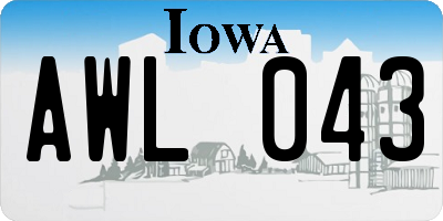 IA license plate AWL043