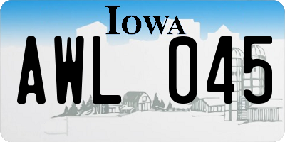 IA license plate AWL045