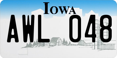 IA license plate AWL048