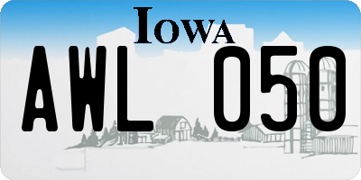 IA license plate AWL050