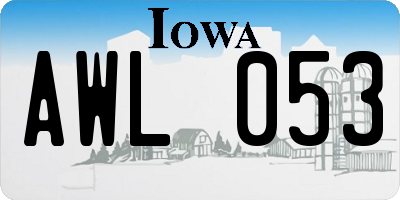 IA license plate AWL053