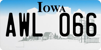 IA license plate AWL066