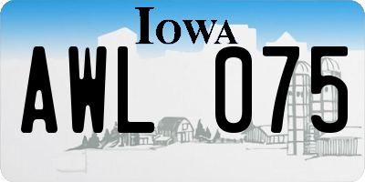 IA license plate AWL075