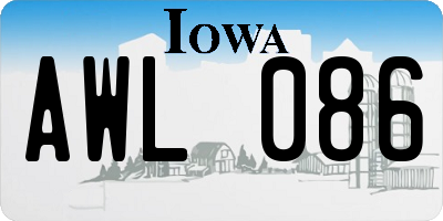 IA license plate AWL086