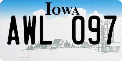 IA license plate AWL097