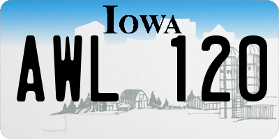 IA license plate AWL120