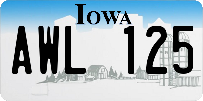 IA license plate AWL125