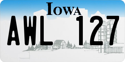 IA license plate AWL127