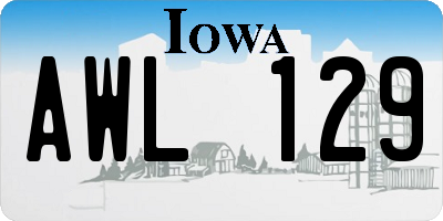 IA license plate AWL129