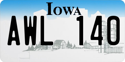 IA license plate AWL140
