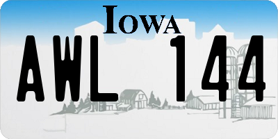 IA license plate AWL144