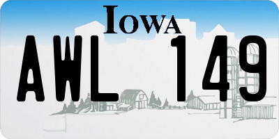 IA license plate AWL149