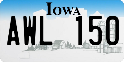 IA license plate AWL150