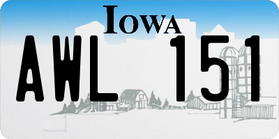 IA license plate AWL151