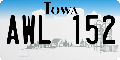 IA license plate AWL152