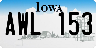 IA license plate AWL153