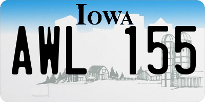 IA license plate AWL155