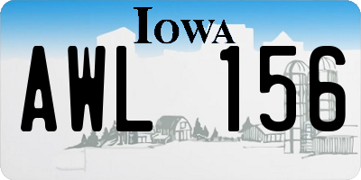 IA license plate AWL156