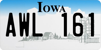 IA license plate AWL161