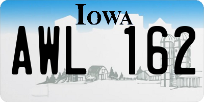 IA license plate AWL162