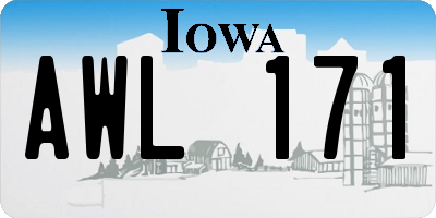 IA license plate AWL171